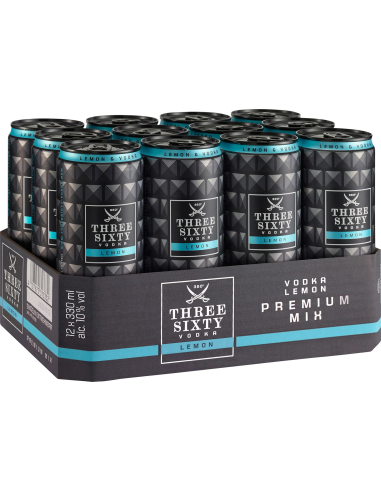 Three Sixty Vodka Lemon 10% 12 x 330ml DPG
