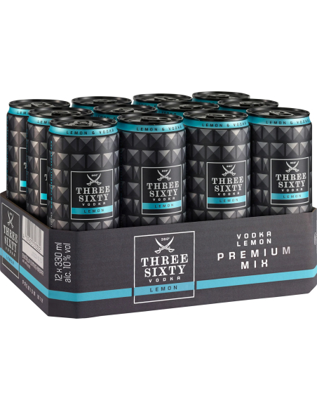Three Sixty Vodka Lemon 10% 12 x 330ml DPG