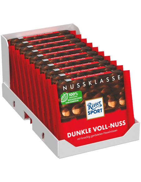 Ritter Sport Nussklasse Dunkle Voll-Nuss 10 x 100g