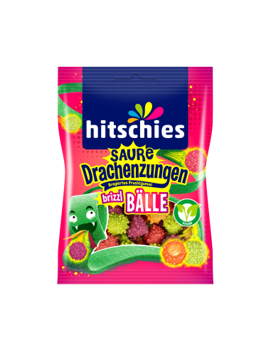 Hitschies Saure Drachenzungen Brizzl Bälle 12 x 100g