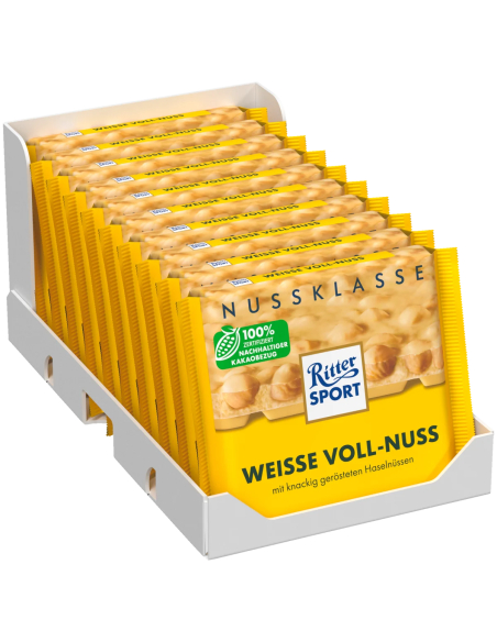 Ritter Sport Nussklasse Weisse Voll-Nuss 10 x 100g