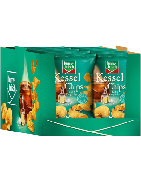 Funny-Frisch Kessel Chips Salt & Vinegar Style 10 x 120g