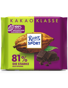 Ritter Sport Kakao Klasse 81% Die Starke Ghana 12 x 100g