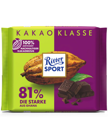 Ritter Sport Kakao Klasse 81% Die Starke Ghana 12 x 100g