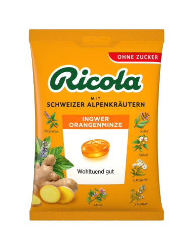 Ricola Ingwer Orangenminze 18 x 75g