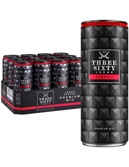 Three Sixty Vodka Energy 10% 12 x 330ml DPG