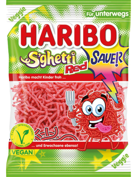 Haribo S'ghetti Red Sauer Vegan 20 x 85g