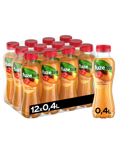 Fuze Tea Schwarzer Tee Pfirsich Hibiskus 12 x 400ml DPG
