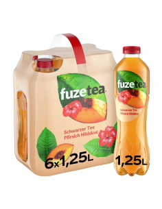 Fuze Tea Schwarzer Tee Pfirsich Hibiskus 6 x 1,25l DPG 2