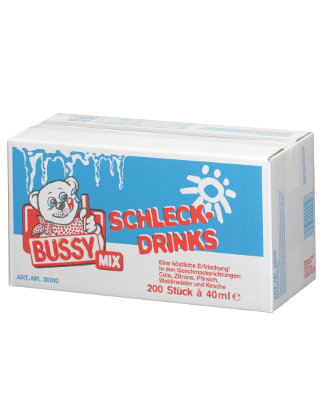 Bussy Mix Wassereis Cola / Zitrone / Pfirsich / Waldmeister & Kirsche 200 x 40ml