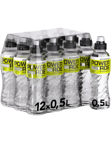 Powerade Activewater Lemon Lime Zero 12 x 500ml...