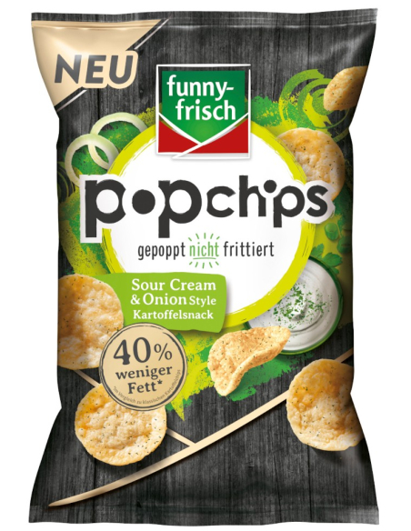 Funny-Frisch Popchips Sour Cream & Onion Style 12 x 80g