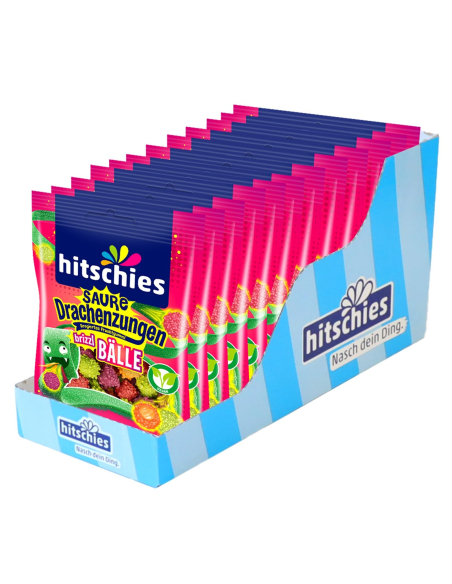 Hitschies Saure Drachenzungen Brizzl Bälle 12 x 100g