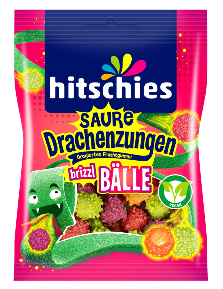 Hitschies Saure Drachenzungen Brizzl Bälle 12 x 100g