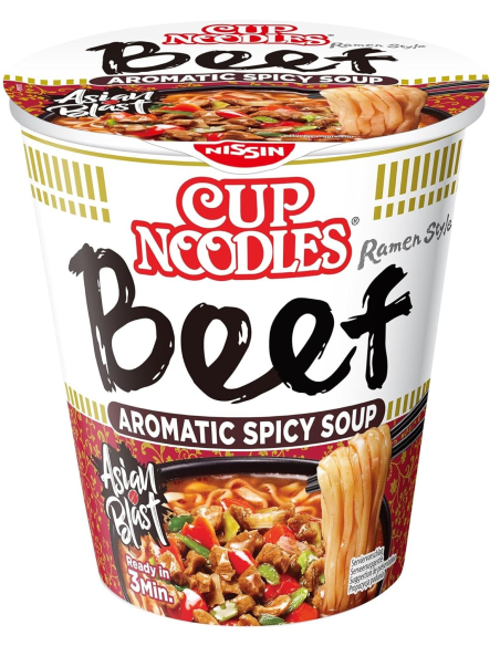 Nissin Cup Noodles Beef 8 x 64g