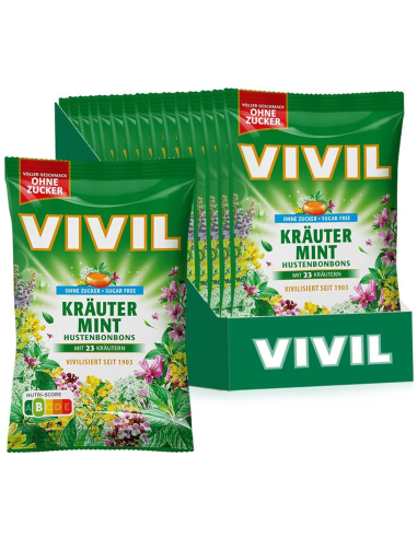 Vivil Hustenbonbons Kräuter Mint 15 x 120g