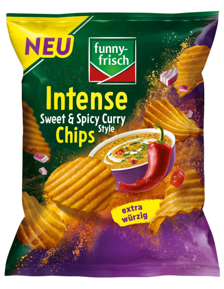 Funny-Frisch Intense Sweet & Spicy Curry Style Chips 12 x 110g